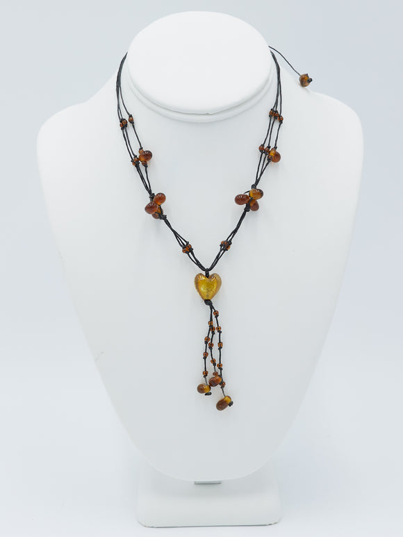 Amber Heart Necklace