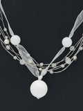 White Ribbon Necklace