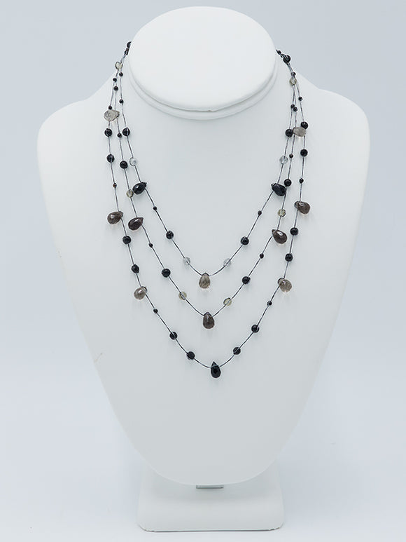 Black Bead String Necklace