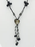 Black Heart Bead Necklace