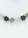 Black and Frosted Flower Necklace