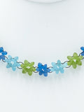 Blue and Green Flower Necklace