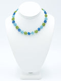 Blue and Green Flower Necklace