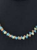 Blue Green Tan Bead Necklace