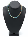 Blue Green Tan Bead Necklace